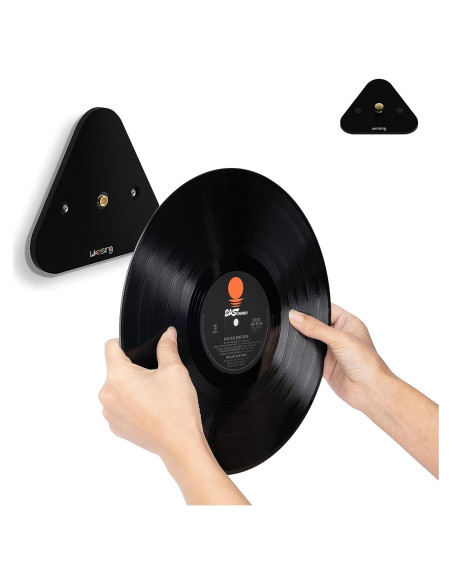 Soporte para Discos de Vinilo Likesing Acrílico Negro Montaje en Pared