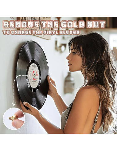 Soporte para Discos de Vinilo Likesing Acrílico Negro Montaje en Pared