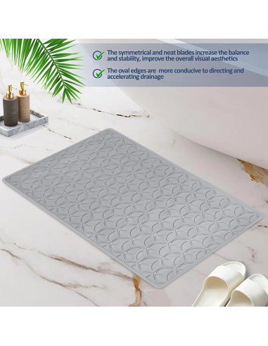 Alfombra Antideslizante OLUFIA 71x40 cm Goma Gris