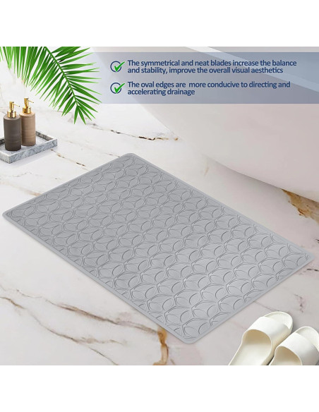 Alfombra Antideslizante OLUFIA 71x40 cm Goma Gris