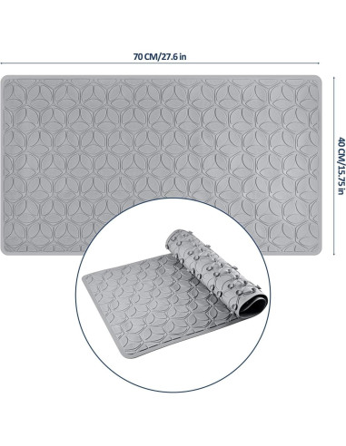 Alfombra Antideslizante OLUFIA 71x40 cm Goma Gris