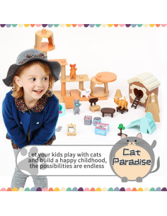 Juego de Figuras de Gato TQQFUN 43 Piezas para Niños 2