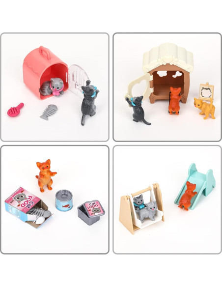 Juego de Figuras de Gato TQQFUN 43 Piezas para Niños
