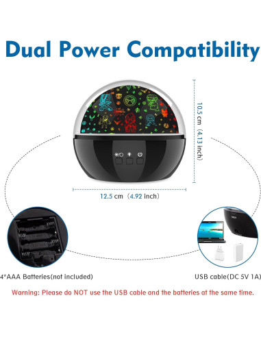 Proyector de Luz Nocturna VANSHINIEER 360 Hulk y Estrellas