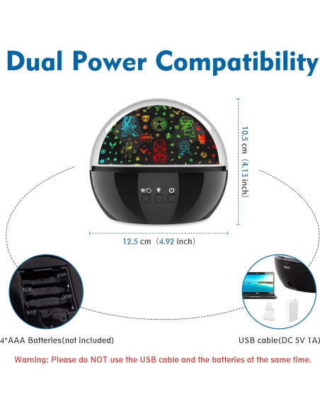 Proyector de Luz Nocturna VANSHINIEER 360 Hulk y Estrellas