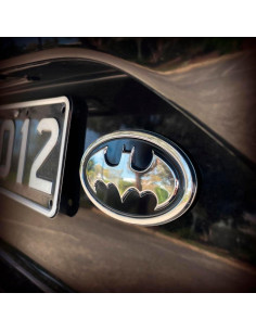 Emblema 3D Batman Fan Emblems Negro y Cromo 9.55x5.74cm 2