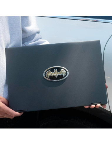 Emblema 3D Batman Fan Emblems Negro y Cromo 9.55x5.74cm