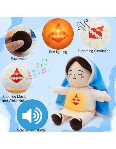 Muñeca de Felpa Virgen María con Luz y Sonido Yelakey