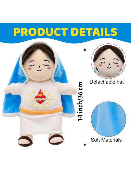 Muñeca de Felpa Virgen María con Luz y Sonido Yelakey