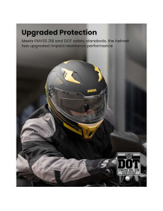 Casco Modular Abatible Auboa 928 Doble Visor Negro Dorado S 2