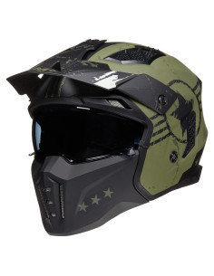 Casco Abierto ILM Z302 para Motocicleta Verde Militar Pequeño