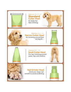 Cortadora de Pelo para Mascotas Unibono YP-7116 Verde Recargable 2