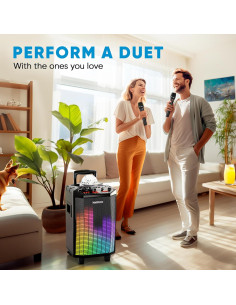 Máquina de Karaoke MASINGO X9 60W Bluetooth 2 Micrófonos 2