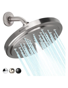 Cabezal de Ducha HOPOPRO 7" Alta Presión Niquel Cepillado