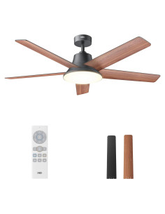 Ventilador de Techo Dreo CLF521 52" Negro con Luz LED y Control Remoto