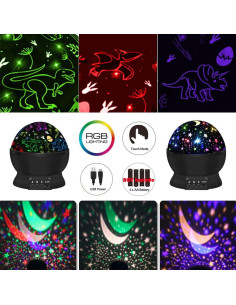 Luz Nocturna Proyector Estrellas HONGID 360 LED Niños 2