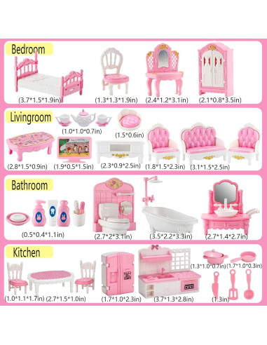 Juego de Muebles para Casa de Muñecas 35 Pcs SHENGJIAAO