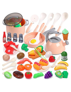 Juego de Cocina de Juguete Cute Stone con Accesorios Rosa