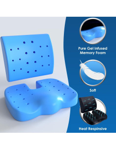 Cojín de Espuma Viscoelástica Qutool con Almohada Lumbar 2