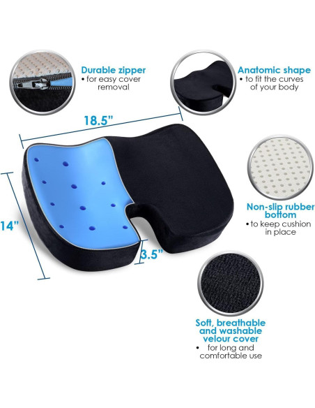 Cojín de Espuma Viscoelástica Qutool con Almohada Lumbar