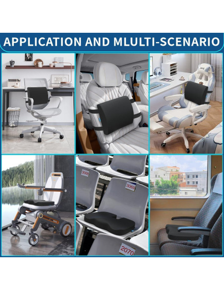 Cojín de Espuma Viscoelástica Qutool con Almohada Lumbar