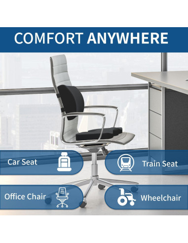 Cojín de Espuma Viscoelástica Qutool con Almohada Lumbar