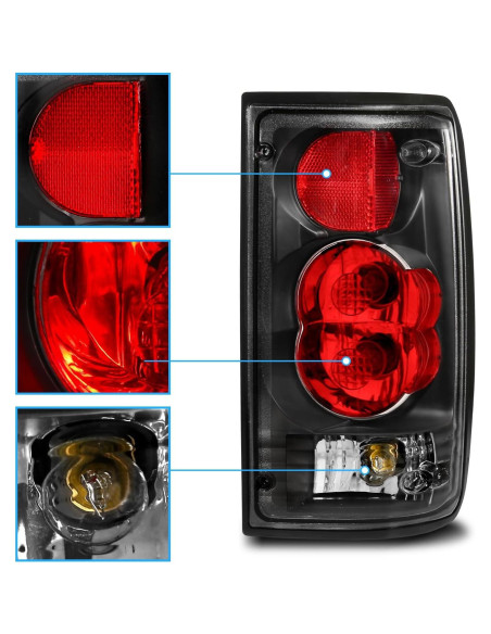 Luces Traseras AmeriLite para Toyota Pickup 1989-1995 Negro