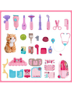 Set de Veterinario para Niños MAGIC4U 29 Piezas Gatito Peluche 2