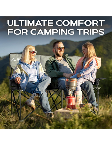 Silla de Camping Doble ZENTA GEAR Plegable 240 kg Acolchada Silla de Camping Doble ZENTA GEAR Plegable 240 kg Acolchada