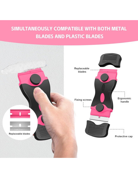 Juego de 3 Raspadores de Cuchillas Ywmoml con 60 Cuchillas