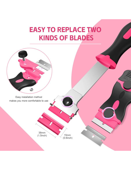 Juego de 3 Raspadores de Cuchillas Ywmoml con 60 Cuchillas