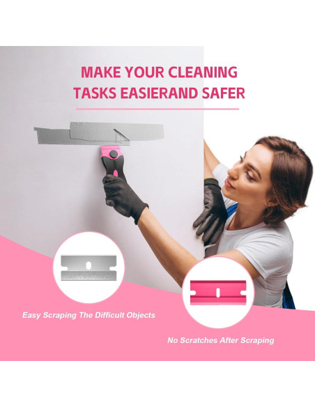 Juego de 3 Raspadores de Cuchillas Ywmoml con 60 Cuchillas