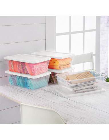 Contenedor de Almacenamiento Apilable Sterilite 6 Qt Transparente