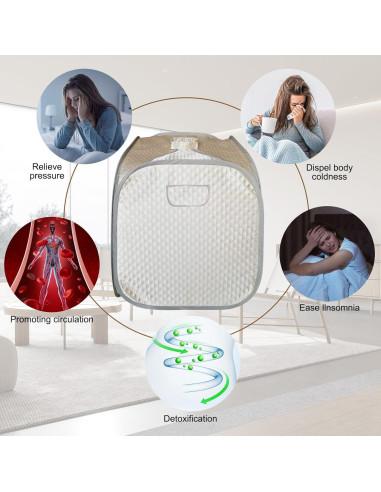 Sauna de Vapor Portátil Smartmak 2L Control Remoto Champán