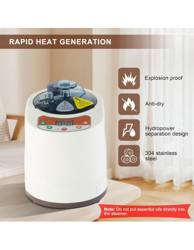 Sauna de Vapor Portátil Smartmak 2L Control Remoto Champán
