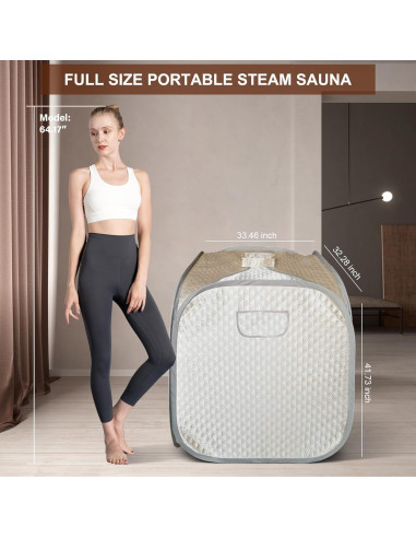 Sauna de Vapor Portátil Smartmak 2L Control Remoto Champán