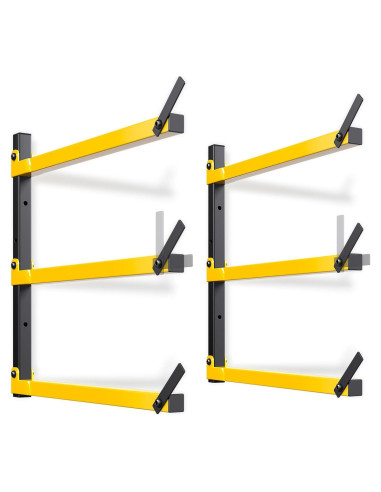 Estante de Madera GREENER Plegable 3 Niveles 2 Pares Amarillo