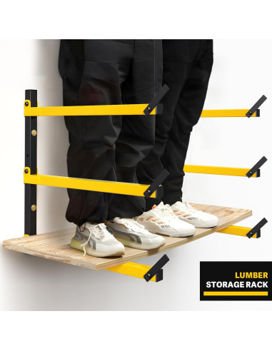 Estante de Madera GREENER Plegable 3 Niveles 2 Pares Amarillo