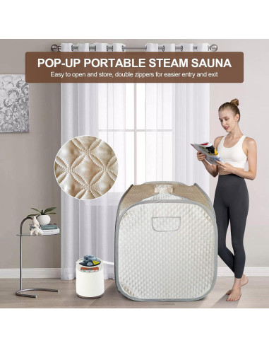 Sauna de Vapor Portátil Smartmak 2L Control Remoto Champán