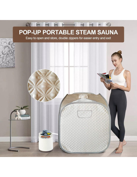 Sauna de Vapor Portátil Smartmak 2L Control Remoto Champán