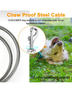 Cinturón de Seguridad para Perros CHZUOBER 2 en 1 Resistente 2