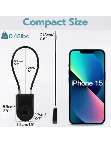 Candado Inteligente Biométrico Dhiedas P2BF 9.14 cm Bluetooth