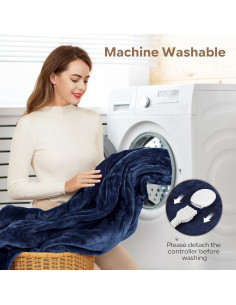 Manta Eléctrica Calentada FIGERM 213x229 cm 6 Niveles Azul 2