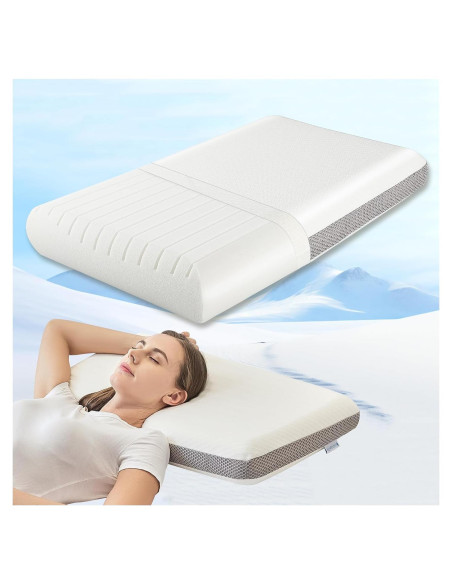 Almohada Cervical Ergonomica SerenNap 70x42 cm Doble Cara Almohada Cervical Ergonomica SerenNap 70x42 cm Doble Cara
