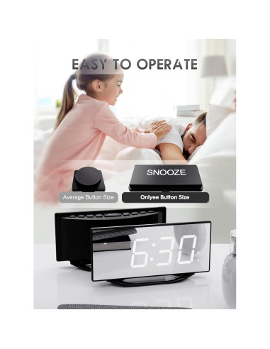 Reloj Despertador Digital OnLyee con Vibración y Cargador USB