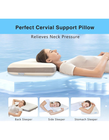 Almohada Cervical Ergonomica SerenNap 70x42 cm Doble Cara