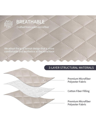 Funda de Silla Reversible Fandyacke Beige 58.42 cm Resistente al Agua