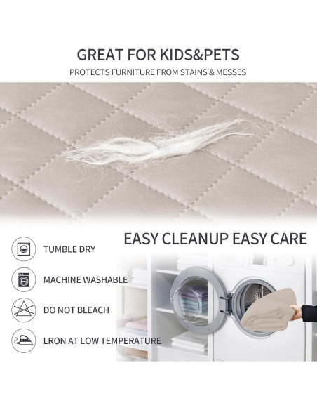 Funda de Silla Reversible Fandyacke Beige 58.42 cm Resistente al Agua