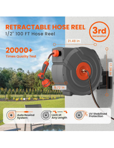 Manguera de Jardín Retráctil DRINCOSH 30m x 1.27cm Automática 2