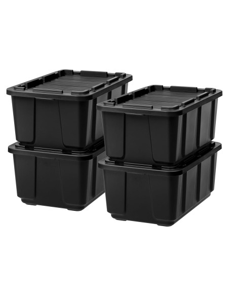Caja de Almacenamiento IRIS USA 102.1L Negra - Paquete de 4